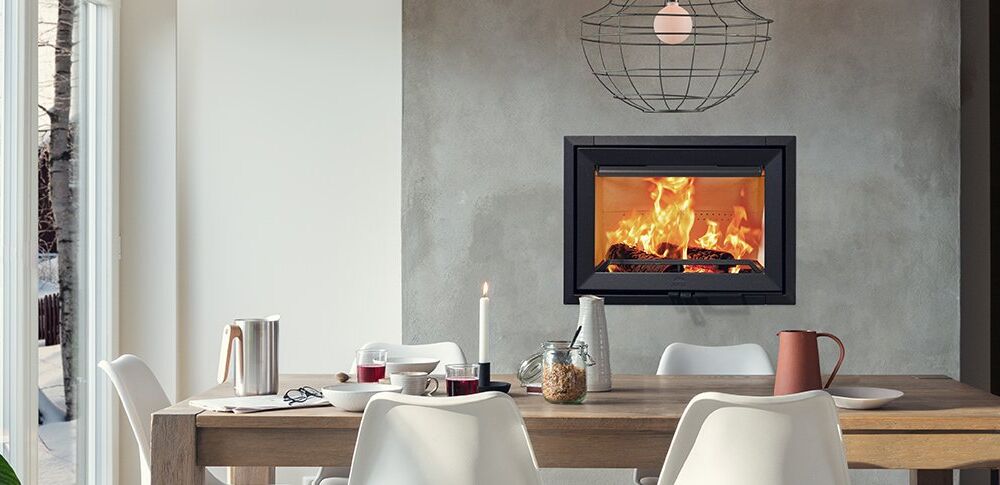 Inbyggnad öppen spis